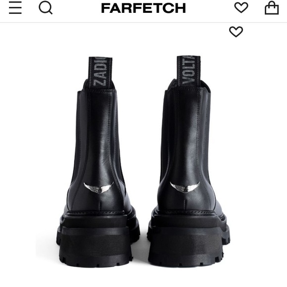 NWT Zadig and & Voltaire Ride Leather Chelsea platform Boots silver wings charm - Picture 10 of 16